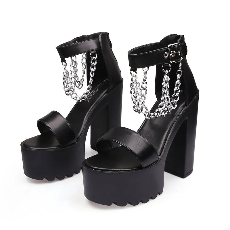 14cm Chunky Heel Waterproof Platform Pole Dance High Heels