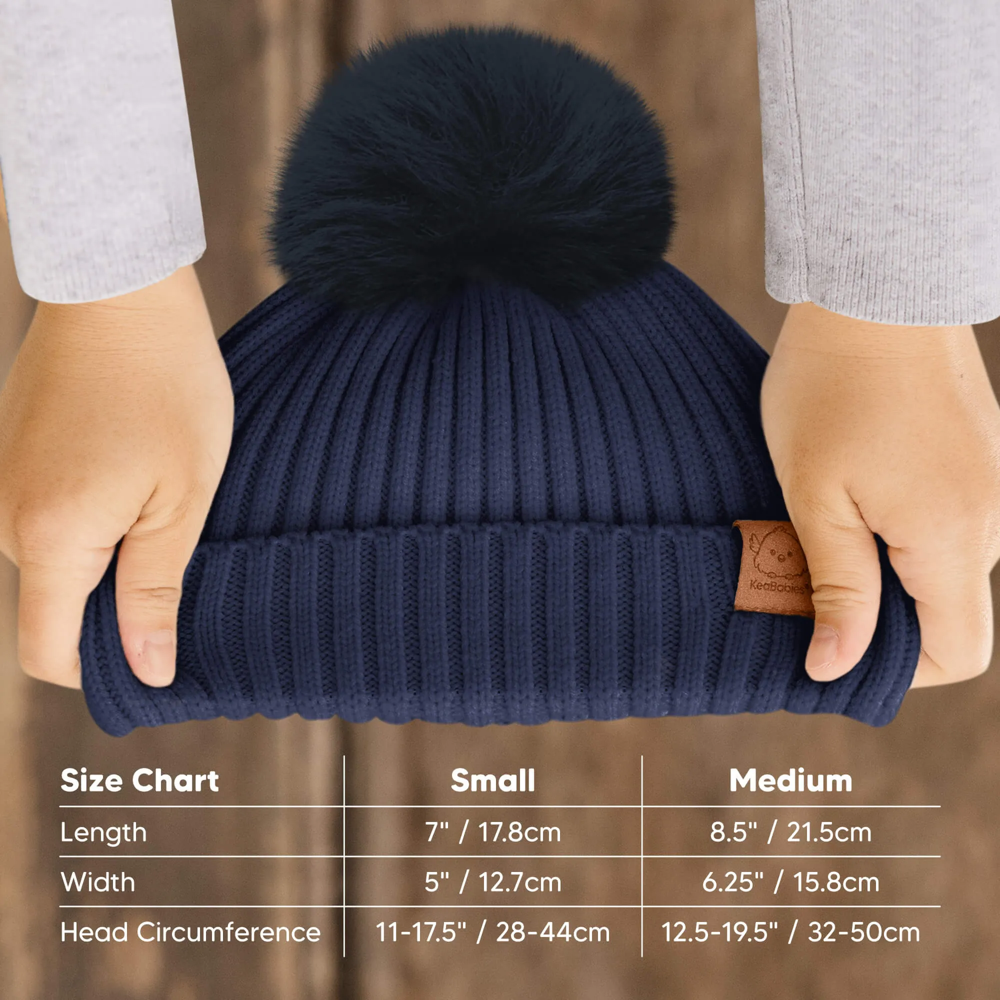 2-Pack Pom Knitted Beanie (Ember)