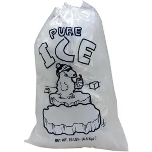 20 lb. Plastic Ice Bags with Drawstring "PURE ICE"