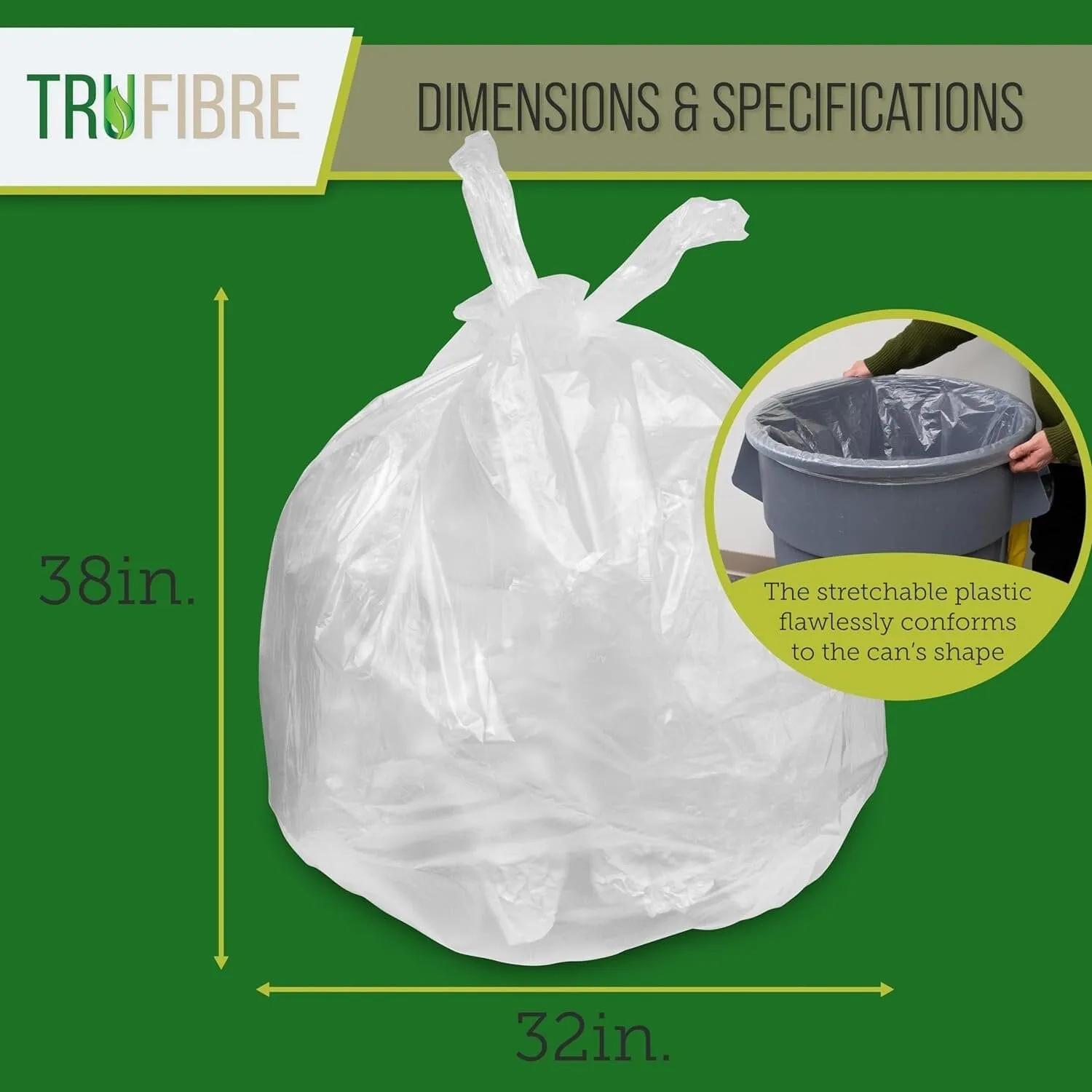 33 Gallon Clear Trash Bags