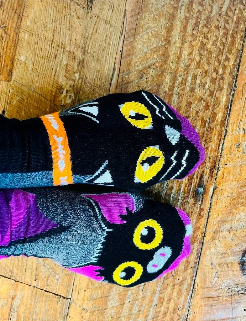 ADULT BAT & BLACK CAT SOCKS