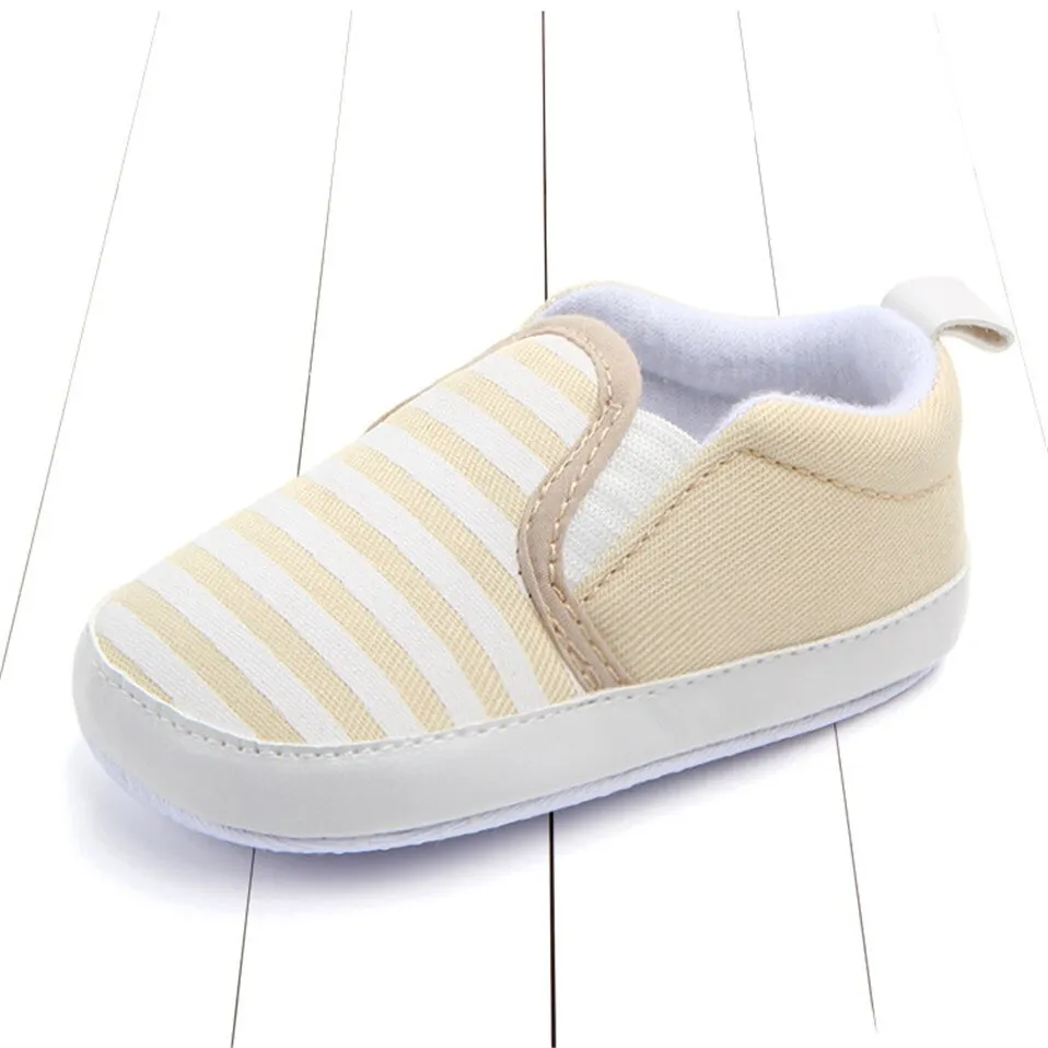 Baby blue striped baby shoes Lovely soft good infant shoes