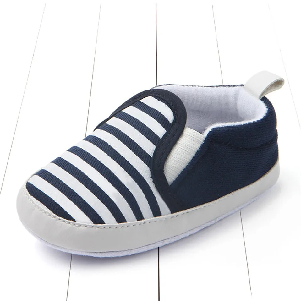 Baby blue striped baby shoes Lovely soft good infant shoes