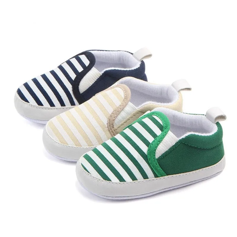 Baby blue striped baby shoes Lovely soft good infant shoes