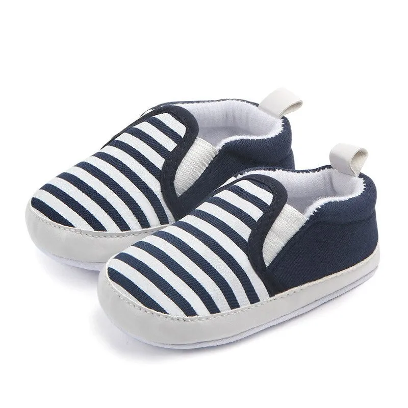 Baby blue striped baby shoes Lovely soft good infant shoes