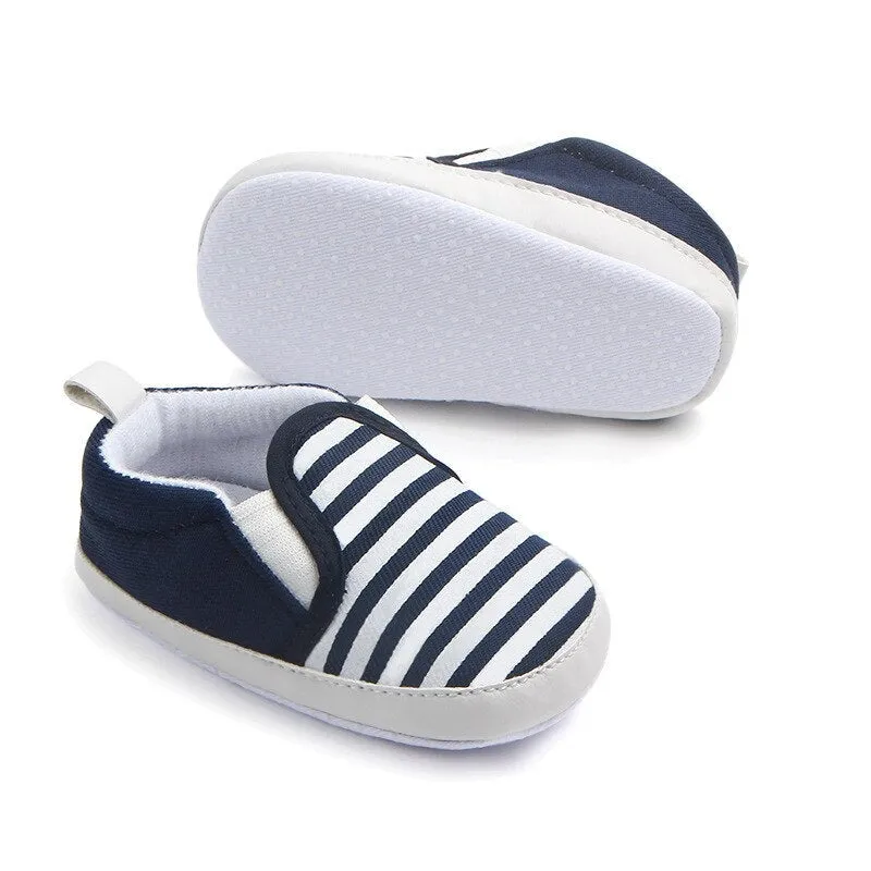 Baby blue striped baby shoes Lovely soft good infant shoes