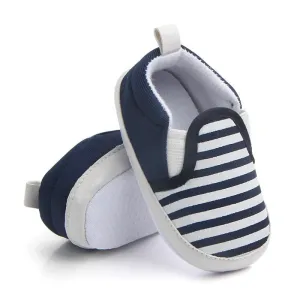 Baby blue striped baby shoes Lovely soft good infant shoes