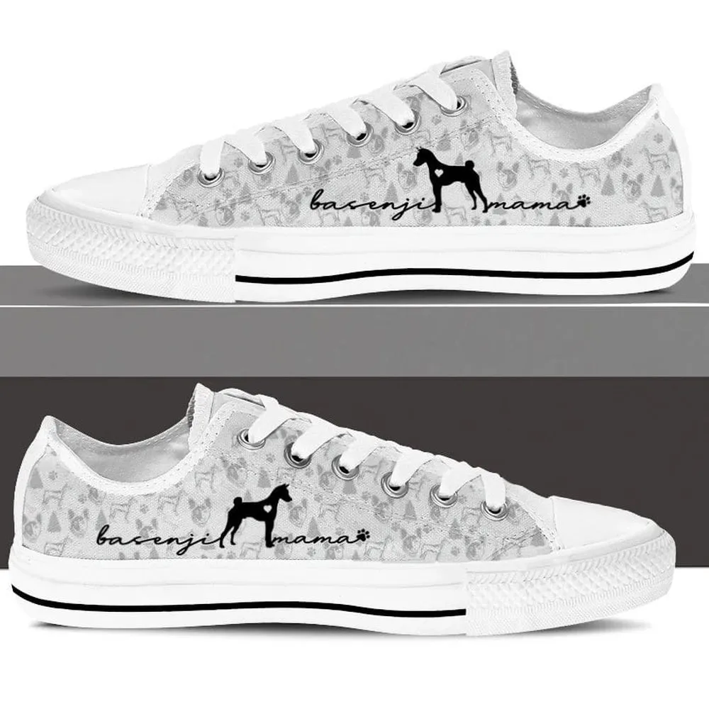 Basenji Low Top Shoes, Dog Printed Shoes, Canvas Shoes For Men, Women