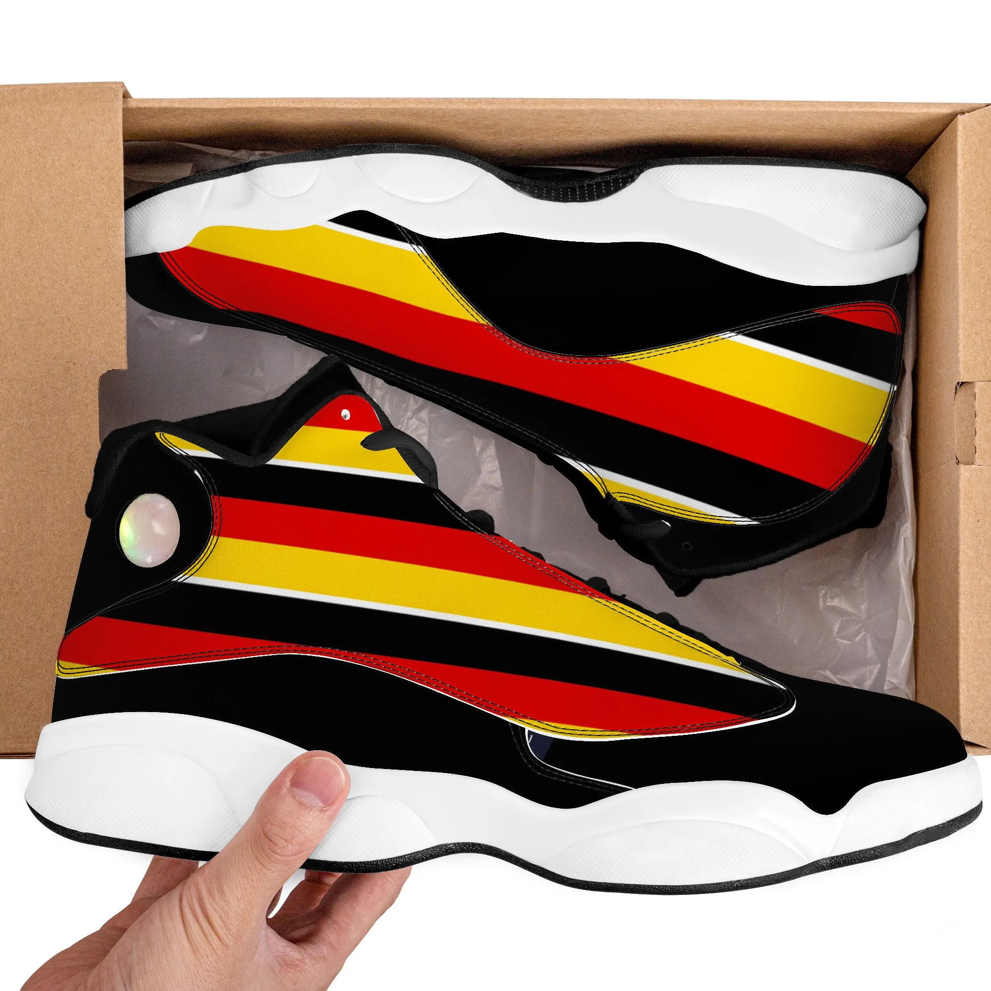 Basketball Shoes - Red/Black/Yellow