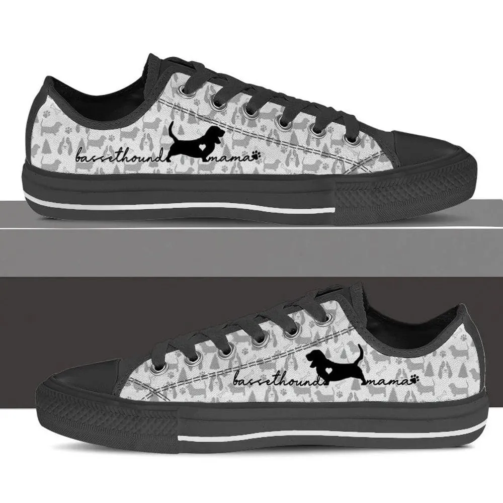 Basset Hound Low Top Shoes, Dog Printed Shoes, Canvas Shoes For Men, Women