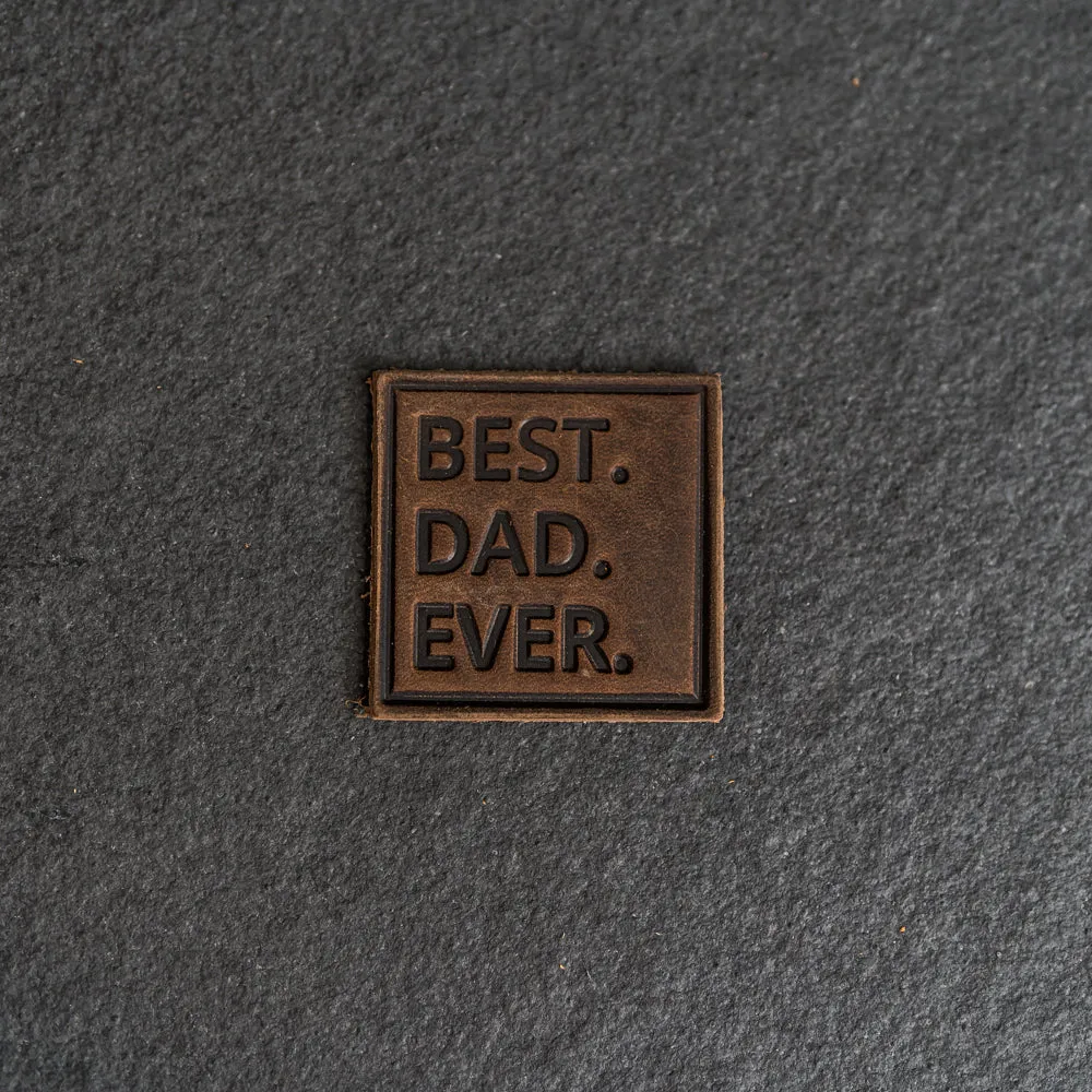 Best Dad Ever Stamp Leather Patches with optional Velcro added