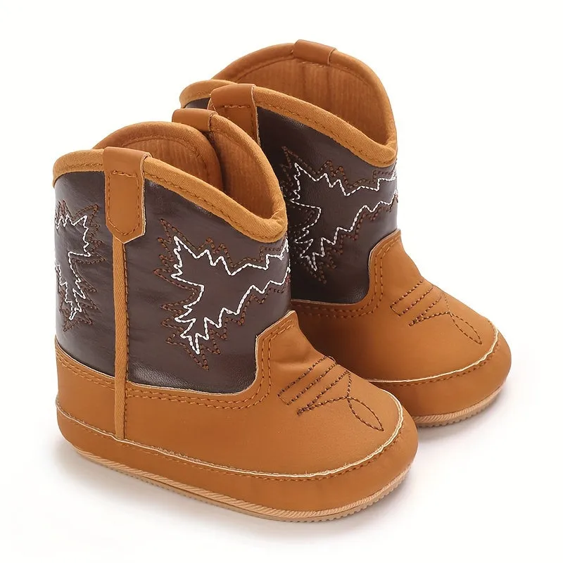 Comfortable Baby Boys Boots, Soft Warm Plus Fleece Indoor Walking Boots, All Seasons