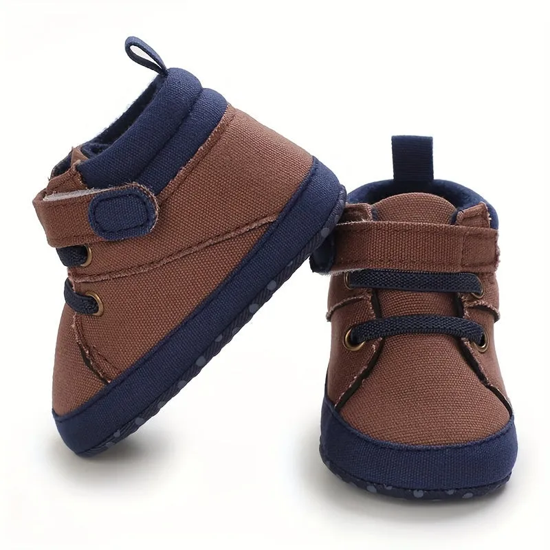 Comfy High-Top Baby Sneakers For Boys & Girls - Soft Sole, Slip-On Casual Shoes For First Steps, Spring/Fall