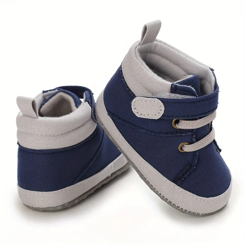 Comfy High-Top Baby Sneakers For Boys & Girls - Soft Sole, Slip-On Casual Shoes For First Steps, Spring/Fall