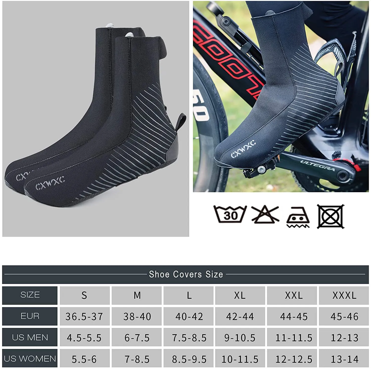 Cycling Shoe Covers Cold Weather for Men Women - Waterproof Shoe Covers Winter Outdoor Sports - Rain Cycling Overshoes, Road/Mountain Bike B