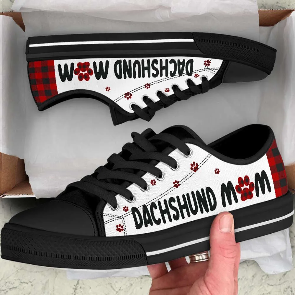 Dachshund Mom Paid Low Top Shoes Canvas Sneakers Casual Shoes, Dog Printed Shoes, Canvas Shoes For Men, Women