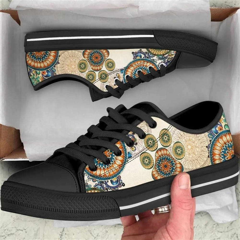 Dog Paw Ethnic Style Canvas Low Top Shoes - Low Top Shoes Mens, Women, Dog Printed Shoes, Canvas Shoes For Men, Women