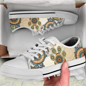 Dog Paw Ethnic Style Canvas Low Top Shoes - Low Top Shoes Mens, Women, Dog Printed Shoes, Canvas Shoes For Men, Women