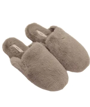 Eberjey Women Plush Mule Slippers Toffee