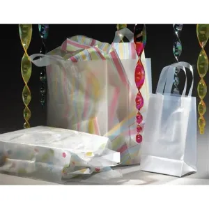 Frosted Retail Shopping Bags - 8" x 4" x 10"