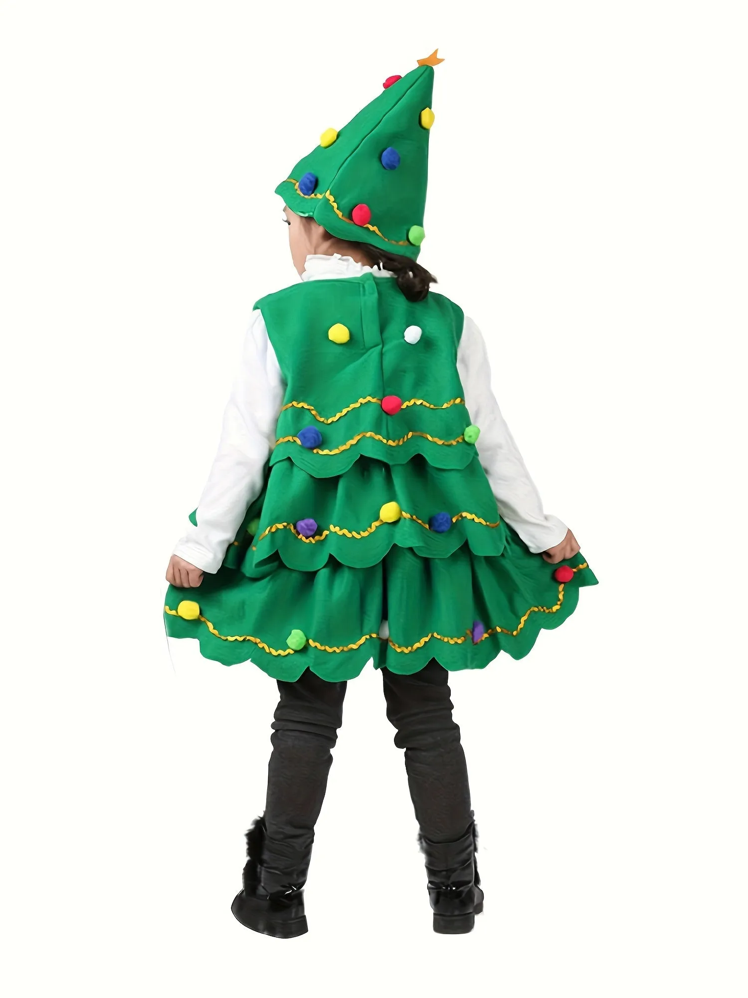 Girls/boys Christmas Tree Cosplay Dress Comfy Party Dresses Kids Clothes For Christmas Gift Performance