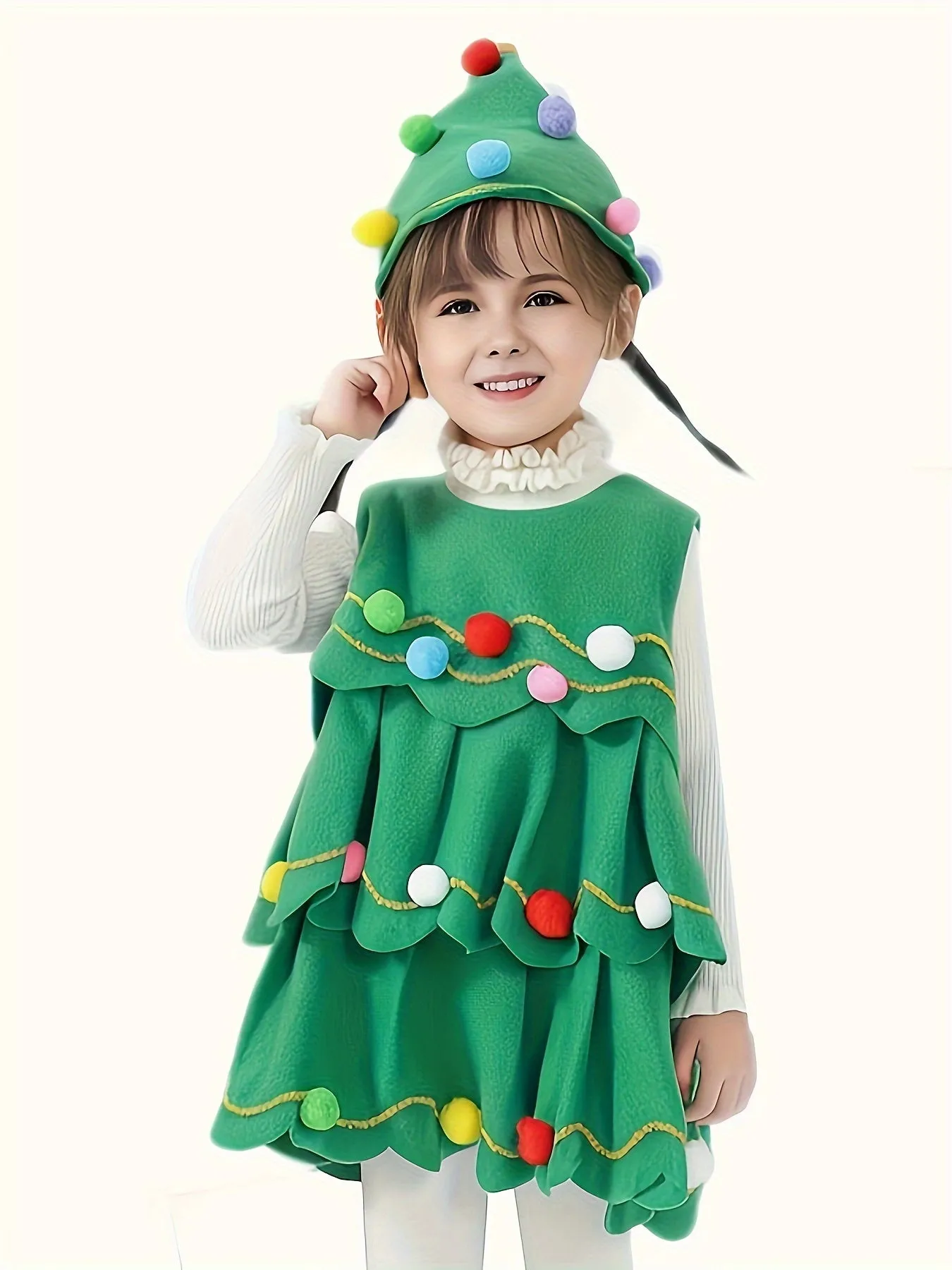 Girls/boys Christmas Tree Cosplay Dress Comfy Party Dresses Kids Clothes For Christmas Gift Performance