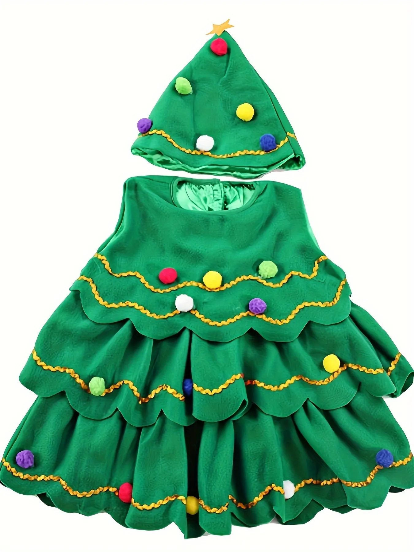 Girls/boys Christmas Tree Cosplay Dress Comfy Party Dresses Kids Clothes For Christmas Gift Performance