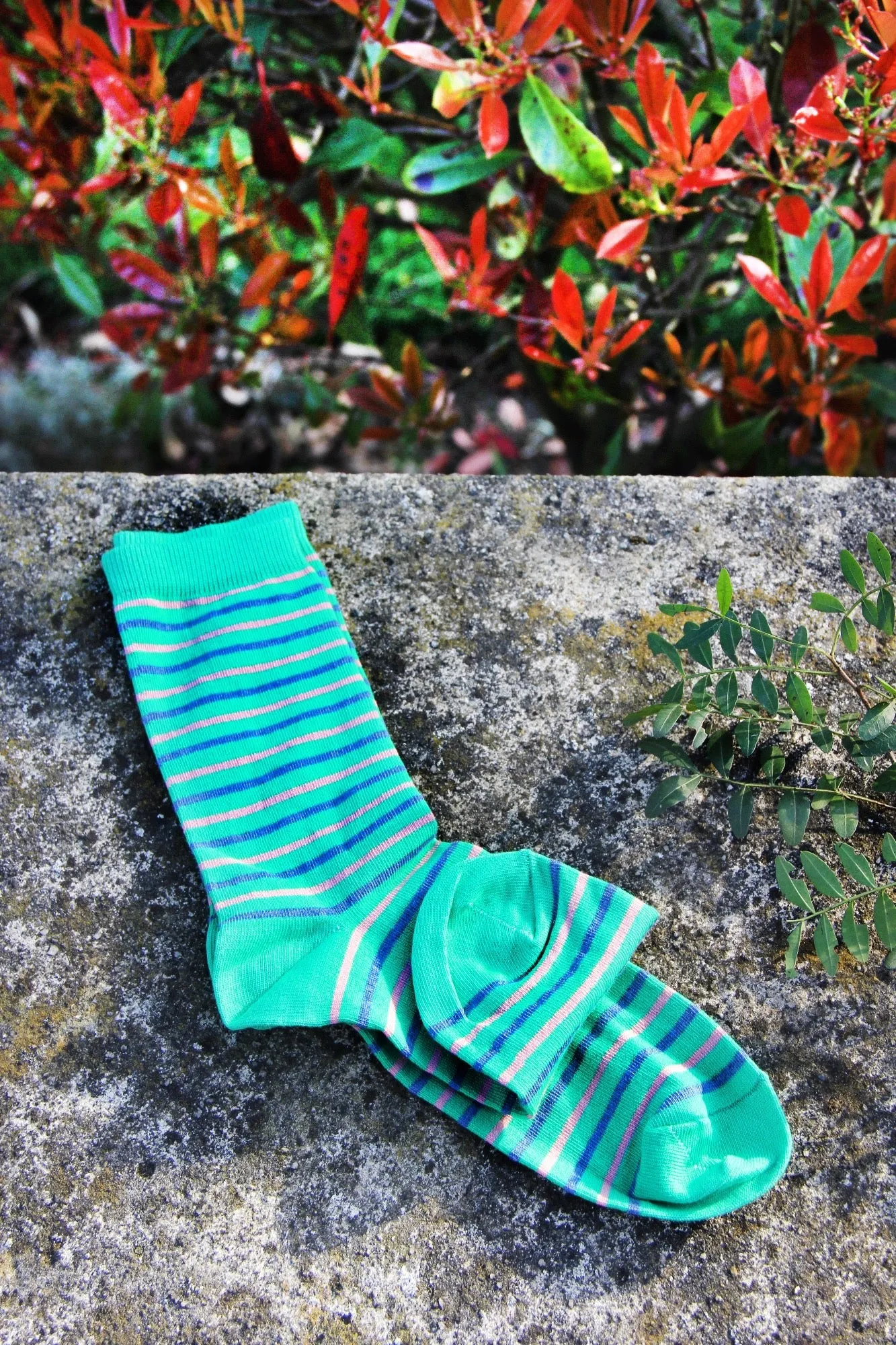 Green Striped Socks