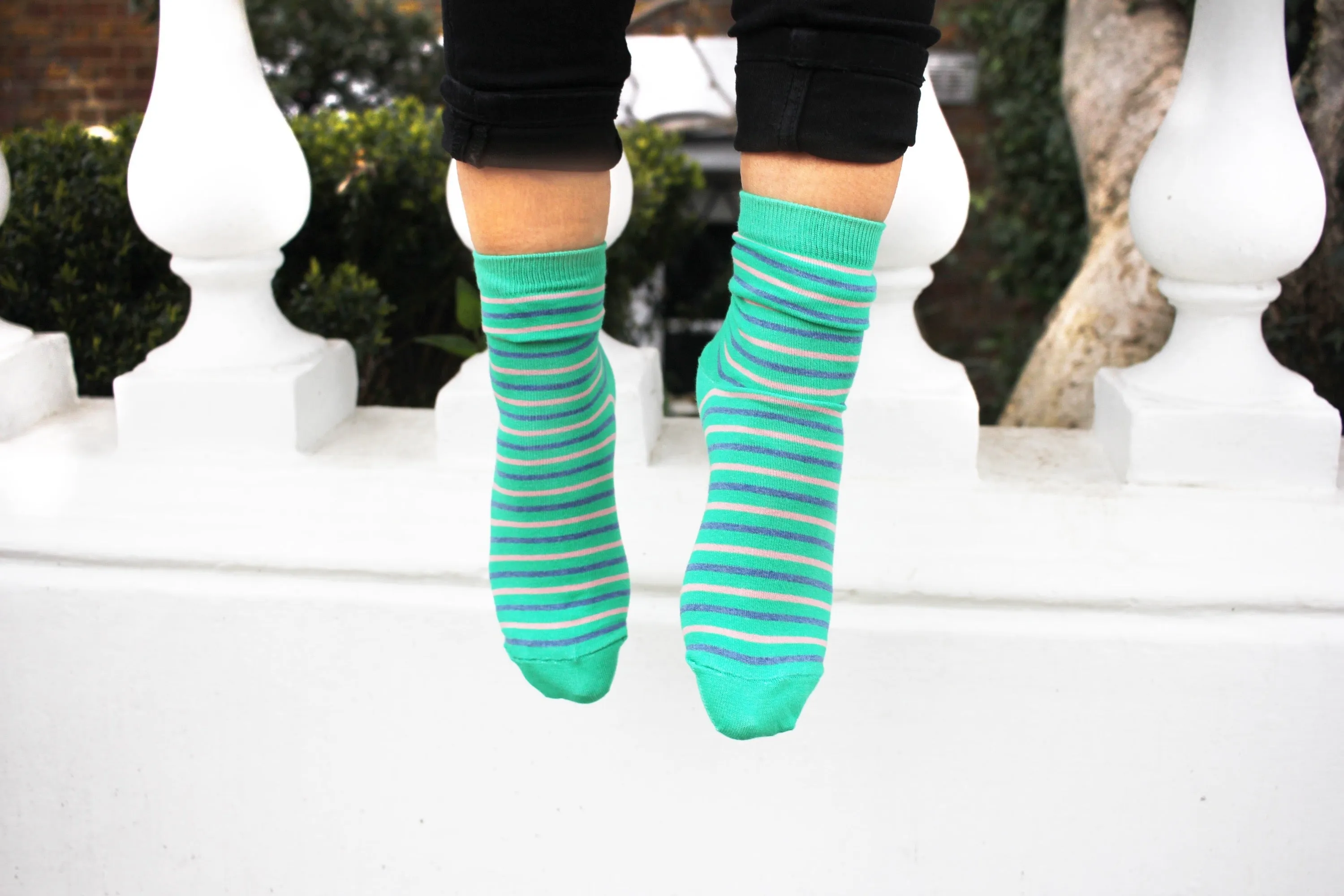 Green Striped Socks