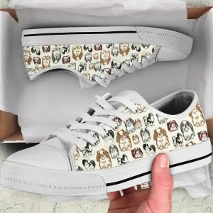 Japanese Chin Low Top Shoes - Low Top Sneaker, Dog Printed Shoes, Canvas Shoes For Men, Women