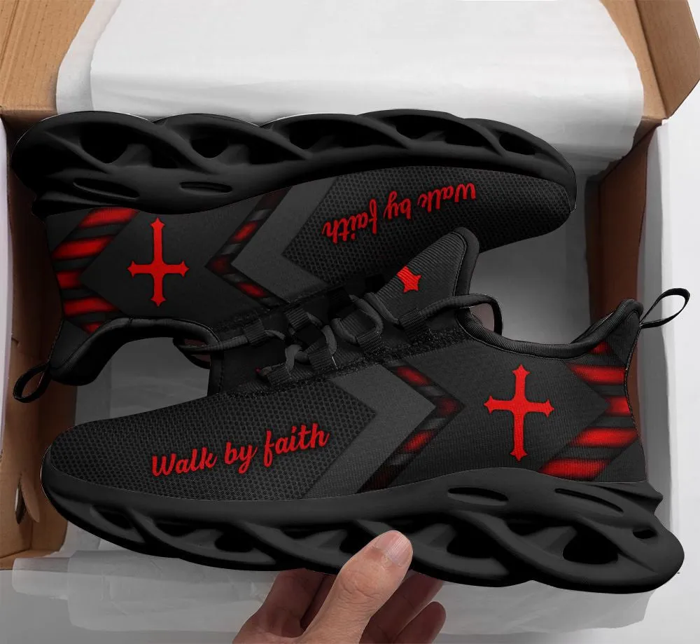 Jesus Red Black Running Sneakers 1 Max Soul Shoes - Christian Shoes For Men And Women