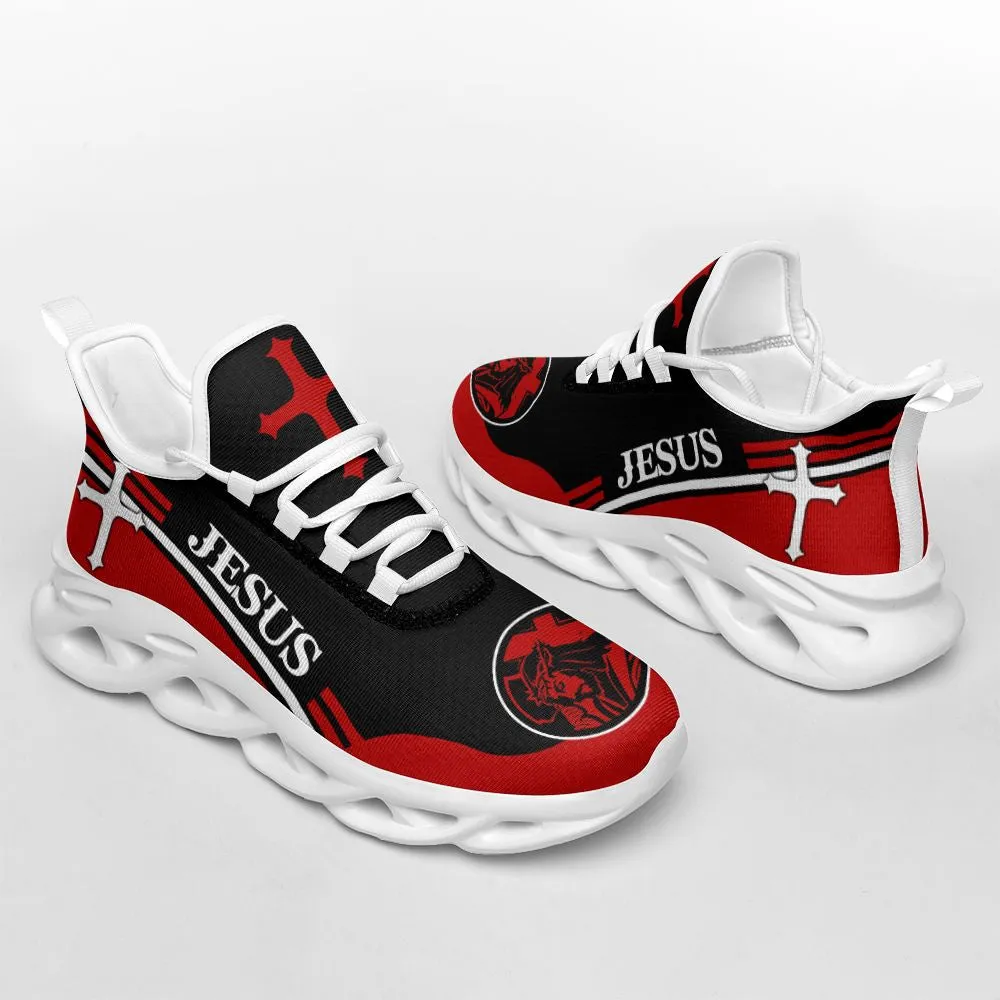 Jesus Running Sneakers Red 2 Max Soul Shoes - Christian Shoes For Men And Women