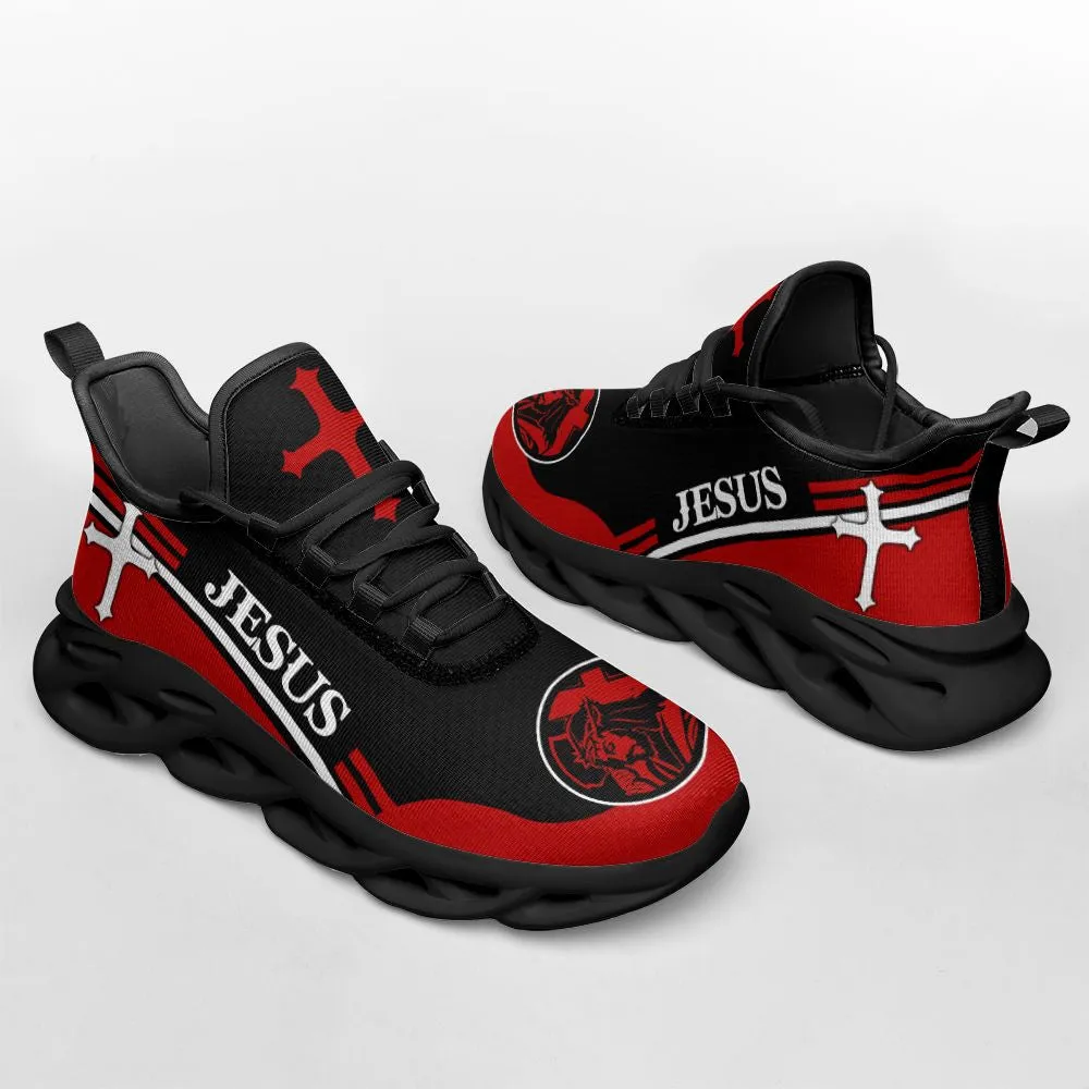 Jesus Running Sneakers Red 2 Max Soul Shoes - Christian Shoes For Men And Women