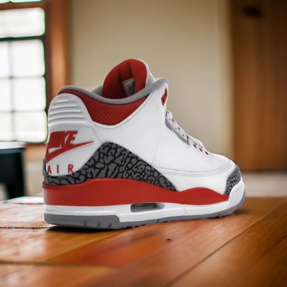 JORDAN 3 ~Fire Red~ (Red/White/grey) basketball sneakers