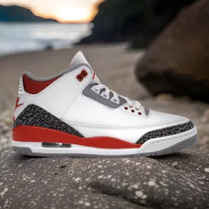 JORDAN 3 ~Fire Red~ (Red/White/grey) basketball sneakers