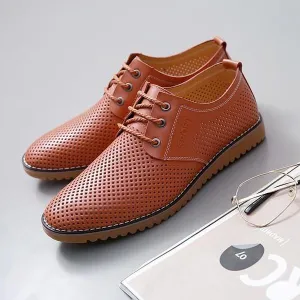 Leather Summer Breathable Soft Flat Casual Shoes