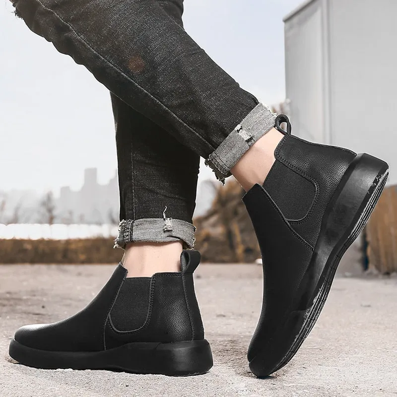 Men Casual Flats Boots Short Shoe Ankle Short Boot