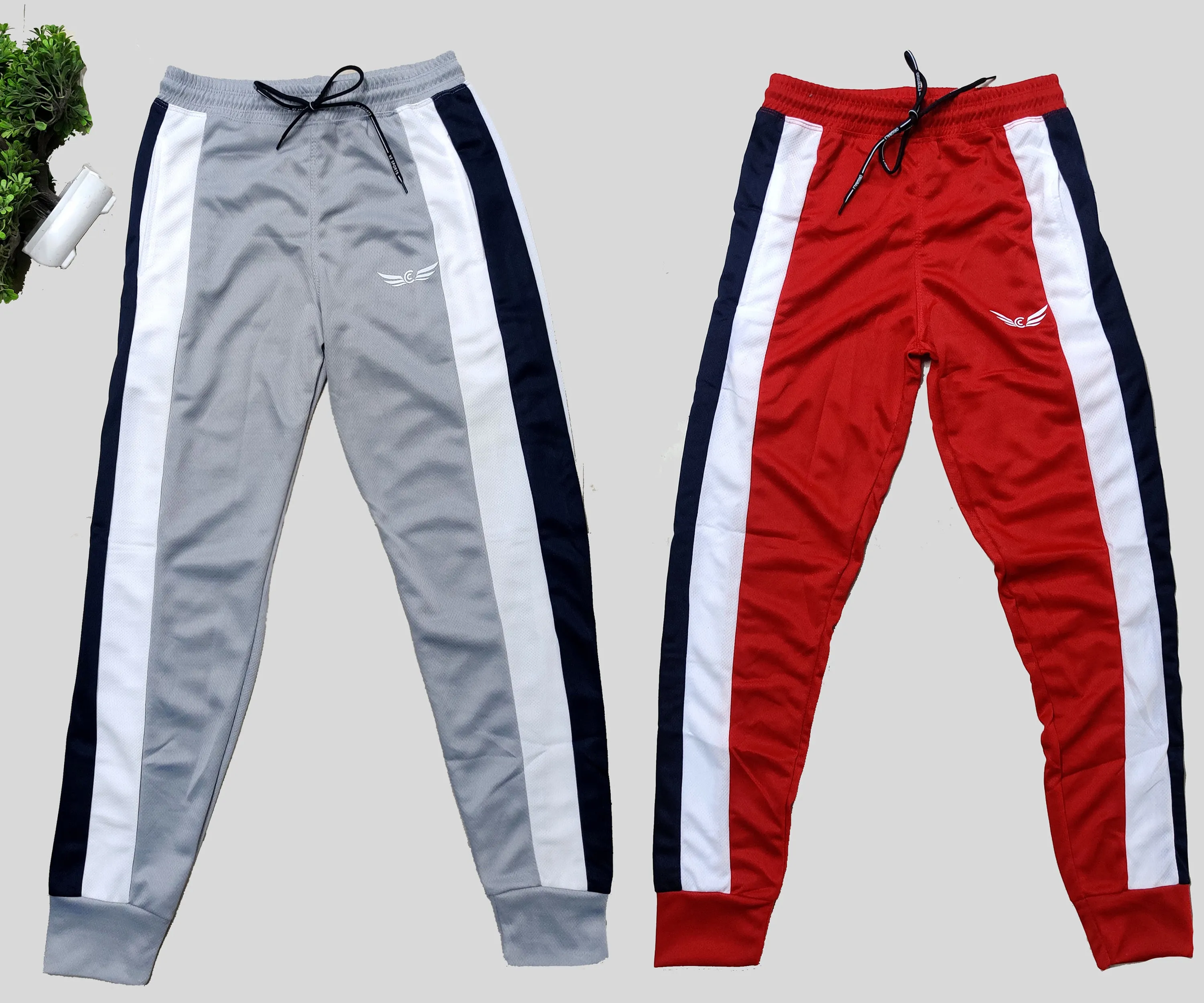 Men Colorblock Grey/Red Joggers (Pack of 2)