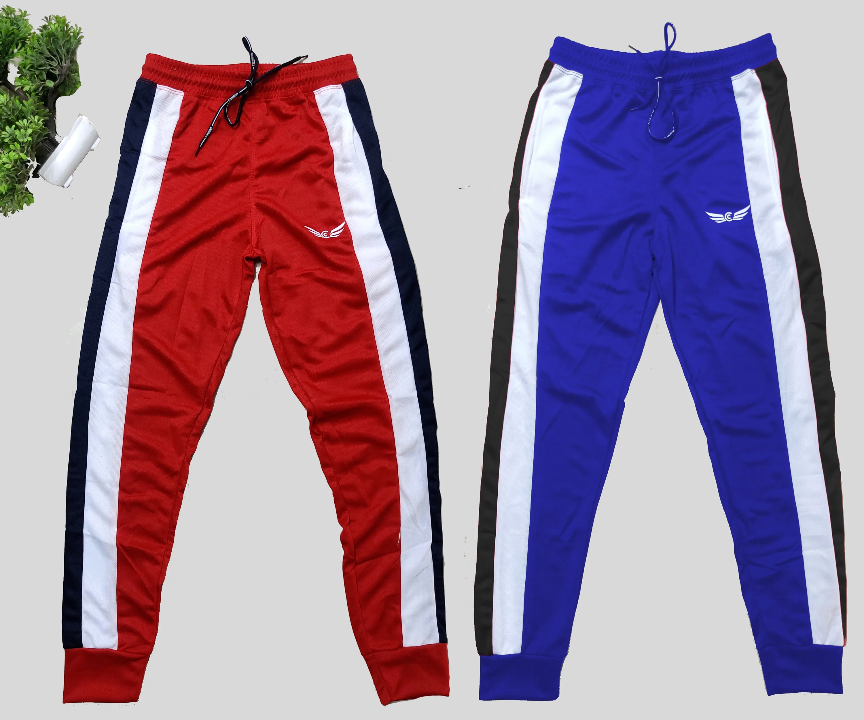 Men Colorblock Red/Blue Joggers (Pack of 2)