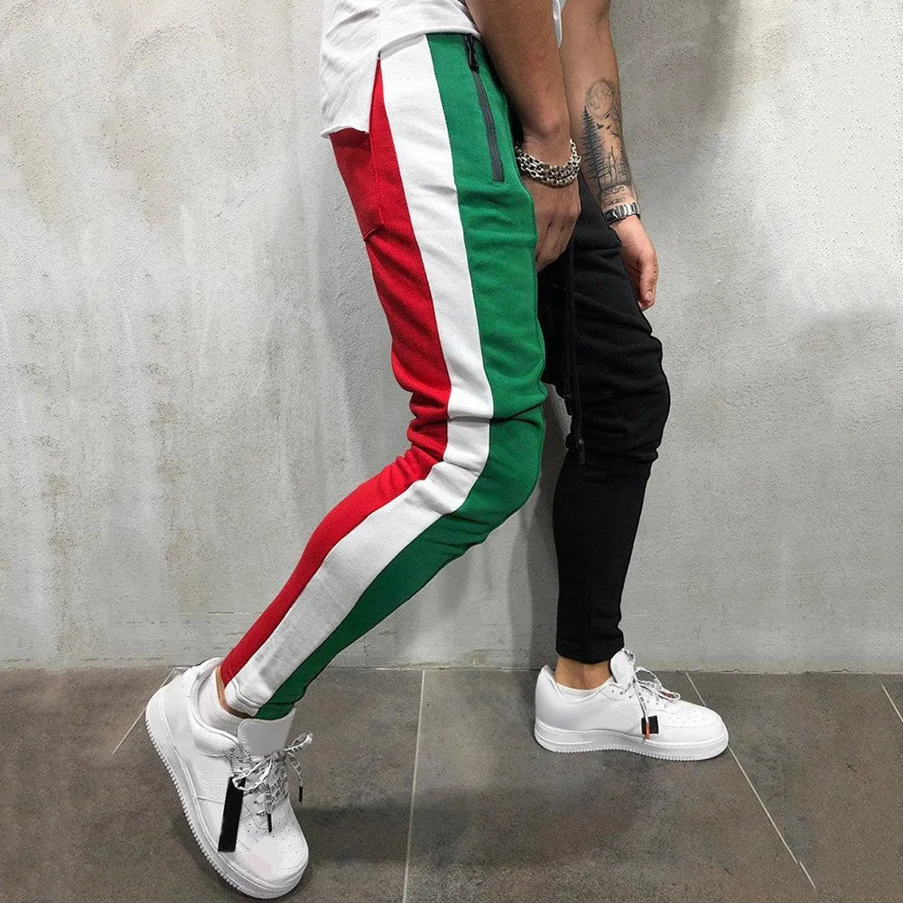 Men Embellished Red/Green/Black Track Pants (Pack of 1)