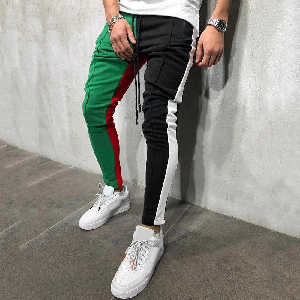 Men Embellished Red/Green/Black Track Pants (Pack of 1)