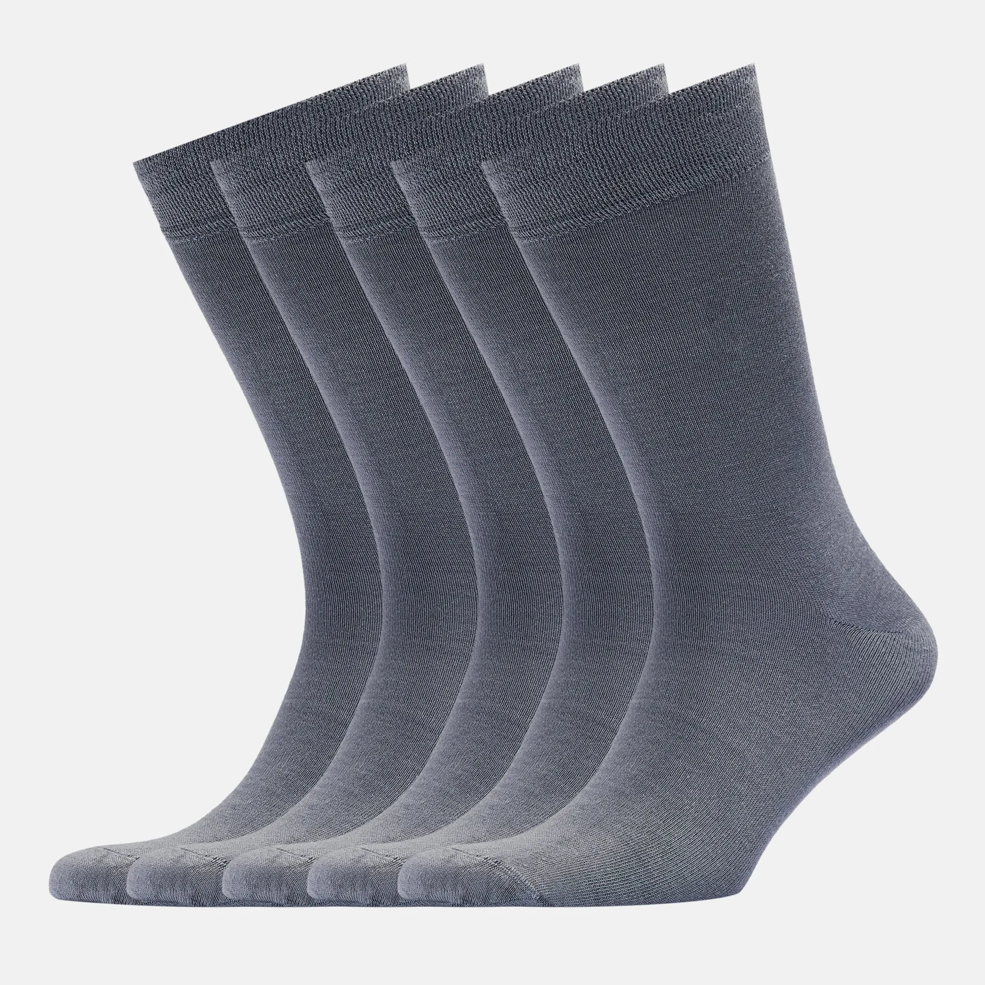 Men's Bamboo Dress Socks • Solid Pack of 1/3/5 Pairs • Ocean Grey