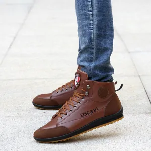 Men's Boots Fashion Men Casual Shoes Leather Driving Shoes For Men Outdoor Walking