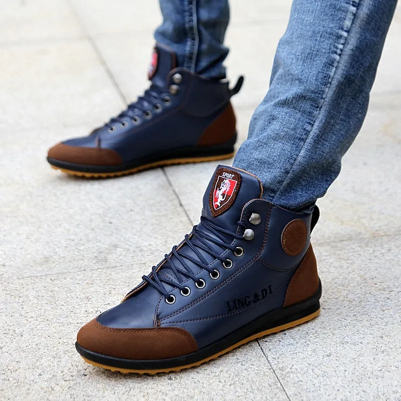 Men's Boots Fashion Men Casual Shoes Leather Driving Shoes For Men Outdoor Walking