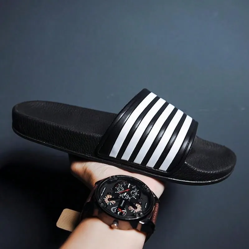 Men's New Retro-Style Casual Slippers, American-Style Home Slippers, Lightweight, Anti-Slip, Breathable, Wear-Resistant, Beach Slippers