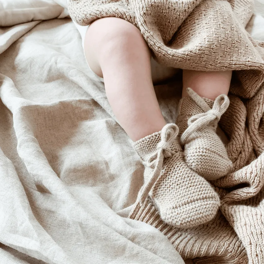 Merino Wool Booties, Sand