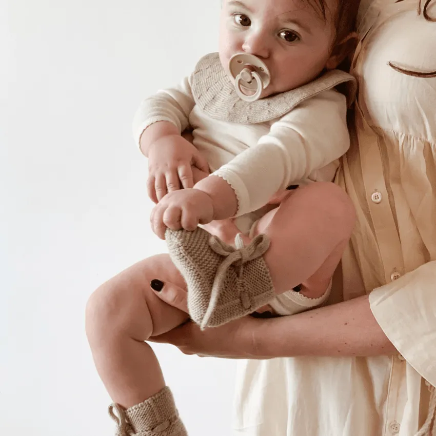 Merino Wool Booties, Sand