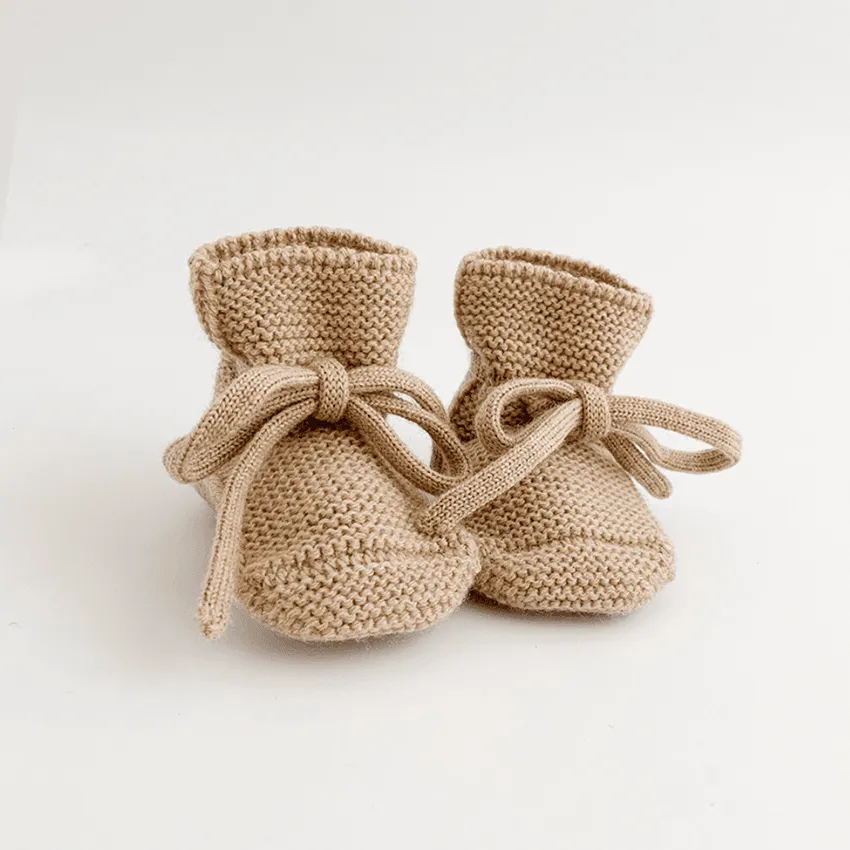 Merino Wool Booties, Sand