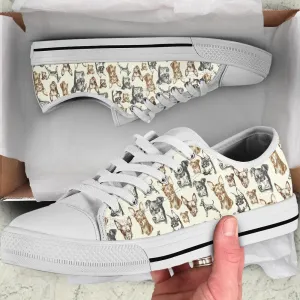 Miniature Pinscher Low Top Shoes - Low Top Sneaker, Dog Printed Shoes, Canvas Shoes For Men, Women