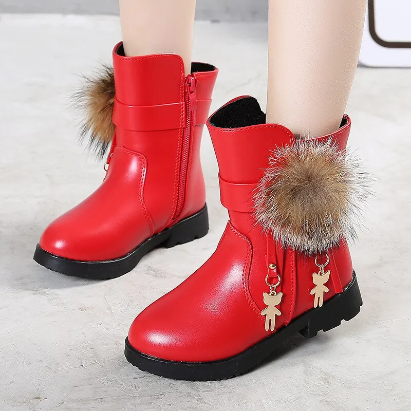 New winter boots for girls warm fur